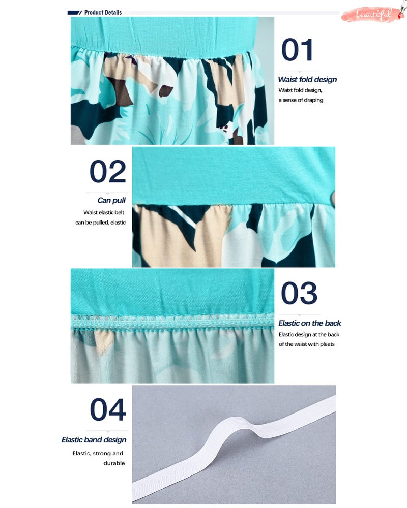 AUSELILY Women's Short Sleeve Loose Plain Casual Long Maxi Dresses for Women 2026 Light Blue S - Image 2